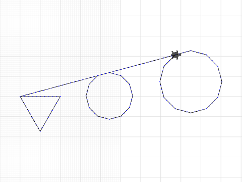 Triangle small circle and big circle 
