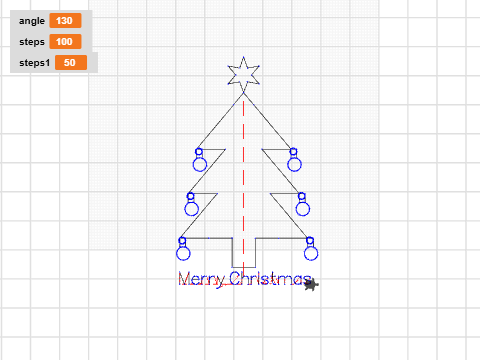 Christmas tree with stars and baubles good version with merry christmas there has been a small change so use this model