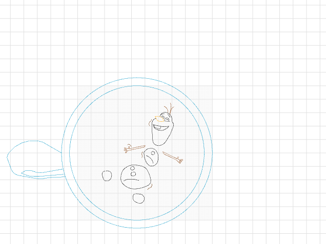 Olaf floating in Hot Cocoa