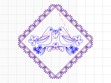 Diamond Ornament With Love Birds