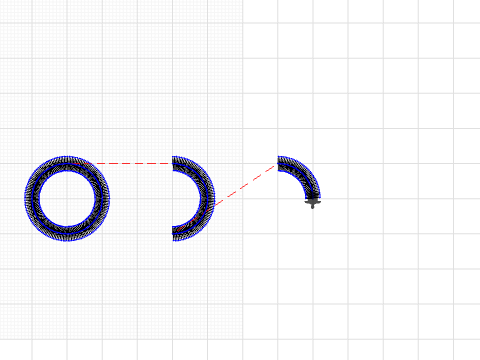 full circle, half circle, and quater circle