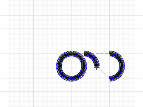 circle, quarter of a circle, half of a circle