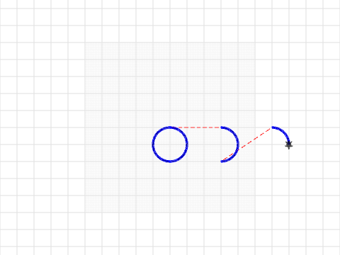 full circle, one half circle, one quarter of a circle