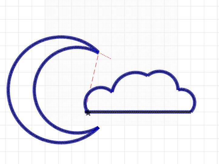 crescent moon and cloud
